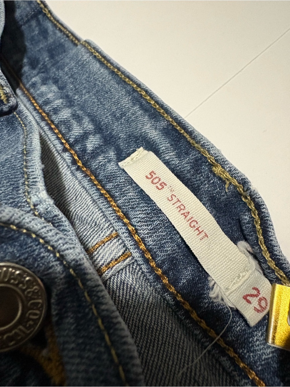 Levi’s 505 Straight Jeans Size 29 Medium Wash Stretch 28x30 - Picture 4 of 7